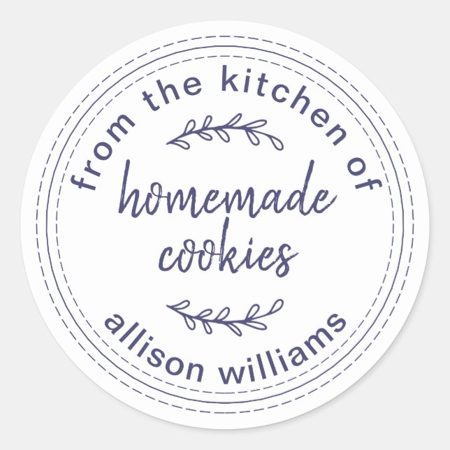 Adesivo Redondo Biscoitos Caseiros Rústicos Da Cozinha da  Turma (Frente)