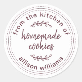 Adesivo Redondo Biscoitos Caseiros Rústicos Da Cozinha de