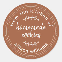 Adesivo Redondo Biscoitos Caseiros Rústicos TerraCotta