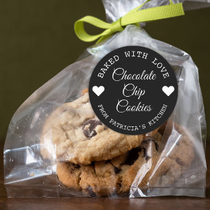 Adesivo Redondo Biscoitos Choco Amore Preto e Branco   