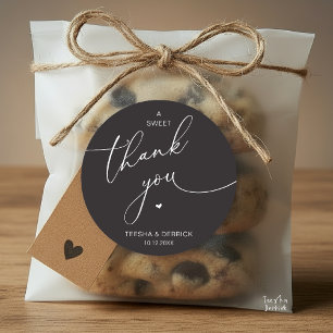 Adesivo Redondo Biscoitos de Agradecimento de Casamento Romântico