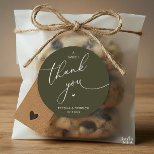 Adesivo Redondo Biscoitos de Agradecimento para Casamento Romântic