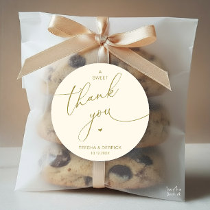 Adesivo Redondo Biscoitos de Agradecimento para Casamento Romântic