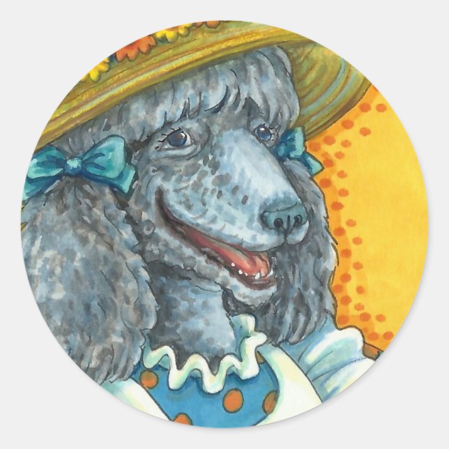 ADESIVO REDONDO BISCOITOS DE CACHORRO E CESTA LESTE DE OVOS, POÓDU (Frente)