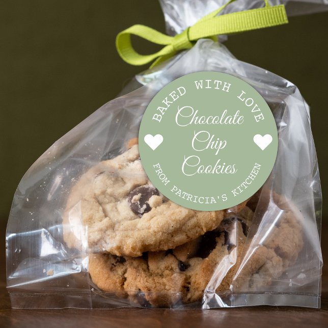 Adesivo Redondo Biscoitos de Choco Recheados Com Amor Verde e Bran (Criador carregado)