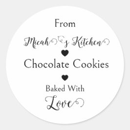 Adesivo Redondo Biscoitos de Chocolate Assados com Amor Moderno Si