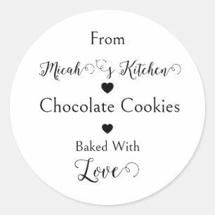 Adesivo Redondo Biscoitos de Chocolate Assados com Amor Moderno Si