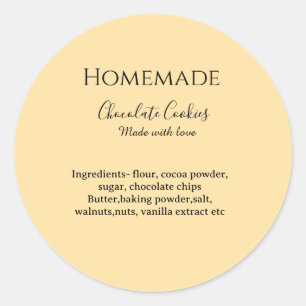 Adesivo Redondo Biscoitos de chocolate caseiros feitos com amor ad