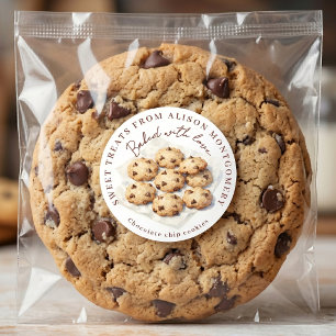 Adesivo Redondo Biscoitos de Chocolate em Pedaços com Aquarela - P