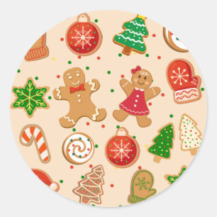 Adesivo Redondo Biscoitos de Natal