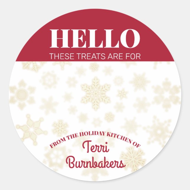 Adesivo Redondo Biscoitos de Natal caseiros cozinhando de (Frente)