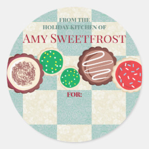 Adesivo Redondo Biscoitos de Natal "caseiros" de fosco a