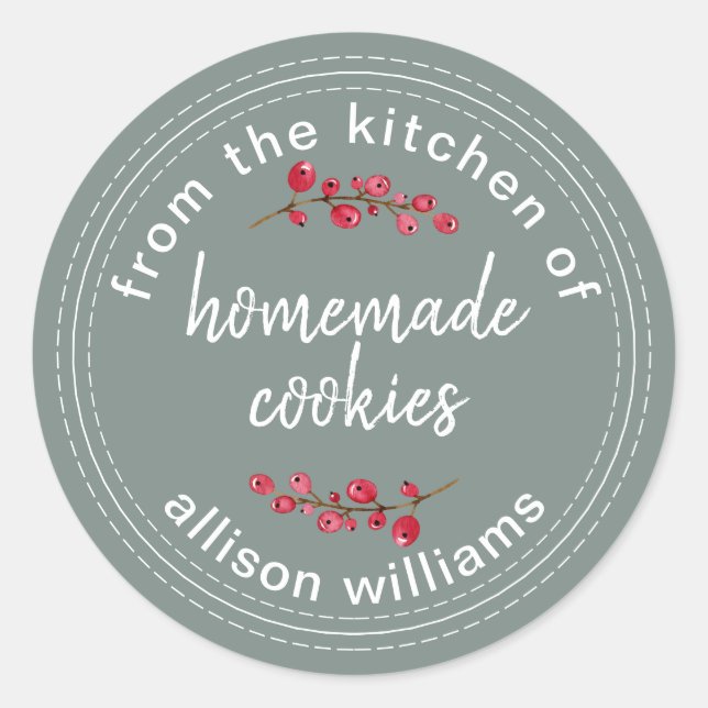 Adesivo Redondo Biscoitos de Natal da Cozinha da Kraft (Frente)