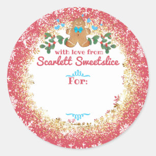 Adesivo Redondo Biscoitos de Natal pastelaria