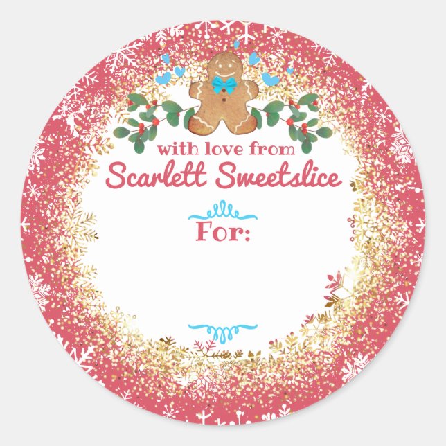 Adesivo Redondo Biscoitos de Natal pastelaria (Frente)