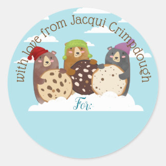 Adesivo Redondo Biscoitos de Natal personalizados para