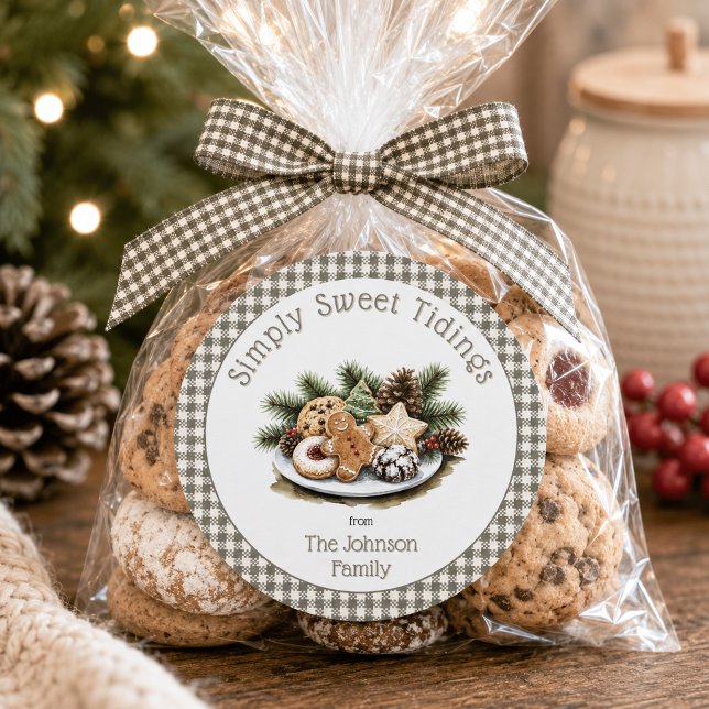 Adesivo Redondo Biscoitos de Natal Rústicos Simplesmente Doces Not (Criador carregado)