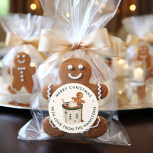 Adesivo Redondo Biscoitos Fofos e Natal de Chocolate Quente