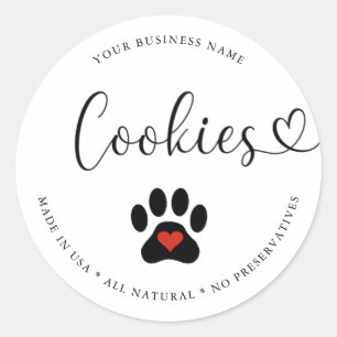 Adesivo Redondo Biscoitos Naturais Gourmet para Cães
