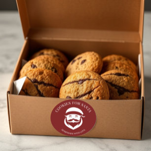 Adesivo Redondo Biscoitos Para o Papai Noel