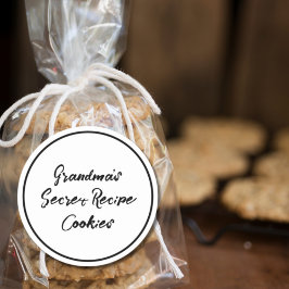 Adesivo Redondo Biscoitos Personalizados da Receita Secreta da Vov