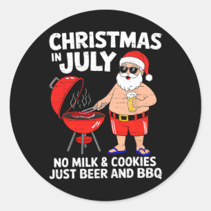 Adesivo Redondo Biscoitos Sem Leite Do Papai Noel Apenas Bbq Natal