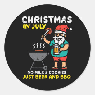 Adesivo Redondo Biscoitos Sem Leite Do Papai Noel Apenas Bbq Natal
