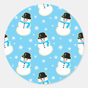 Adesivo Redondo Biscoitos Snowman