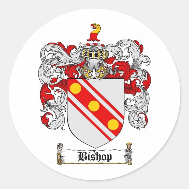 ADESIVO REDONDO BISHOP FAMILY CREST - BISHOP CASACO DE ARMAS (Frente)
