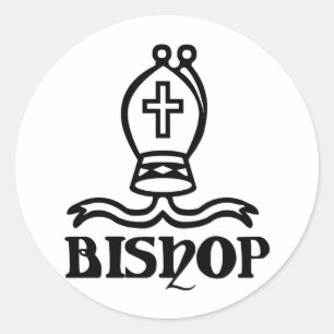 Adesivo Redondo Bishop Xadrez Símbolo