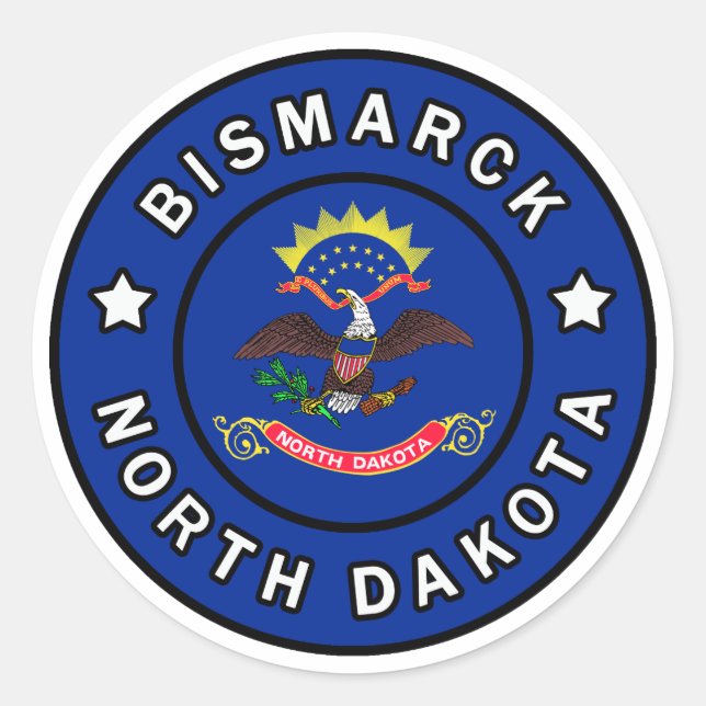 Adesivo Redondo Bismarck North Dakota (Frente)