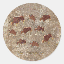 Adesivo Redondo Bison Petroglicphs