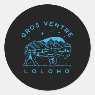 Adesivo Redondo Bison Stars Gros Ventre Grand Teton Original