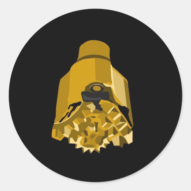 Adesivo Redondo bit de perfuração preto (Frente)