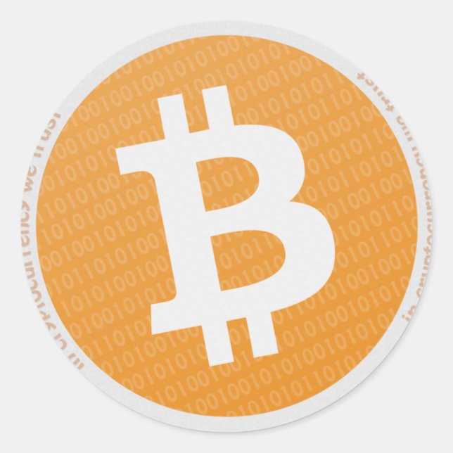 Adesivo Redondo Bitcoin crypto currency round sticker (Frente)