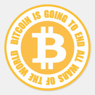 Adesivo Redondo Bitcoin está indo terminar todas as guerras do