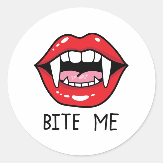 Adesivo Redondo Bite me  (Frente)