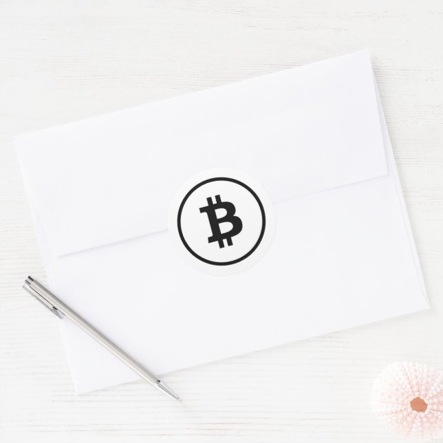 Adesivo Redondo Bitmoney Black Sticker (Envelope)