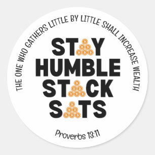 Adesivo Redondo Bitmoney STAY HUMBLE STACK SATS Crypto