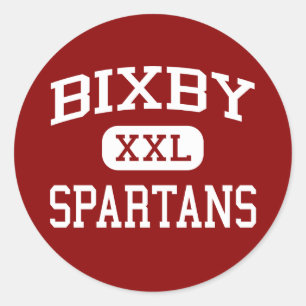 Adesivo Redondo Bixby - Spartans - escola secundária - Bixby