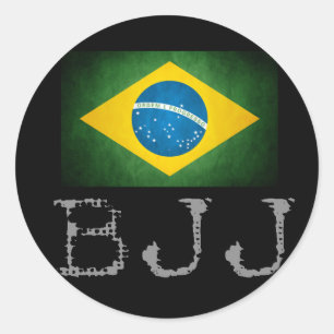 Adesivo Redondo BJJ brasileiro Jiu Jitsu Flag Sticker