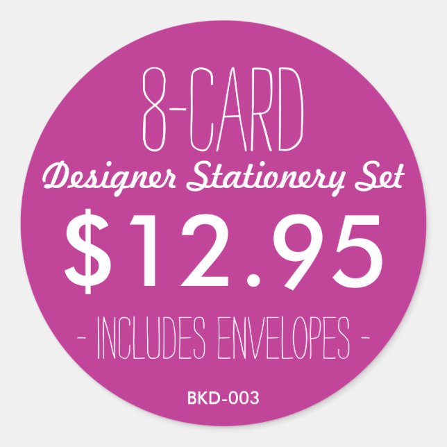 Adesivo Redondo BK Boutique Stickers (Frente)
