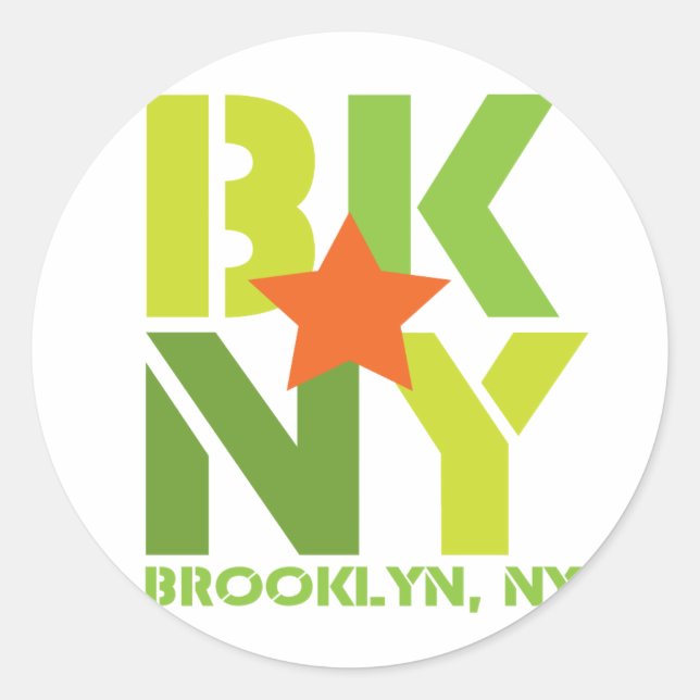 Adesivo Redondo BK Brooklyn Green Sticker (Frente)