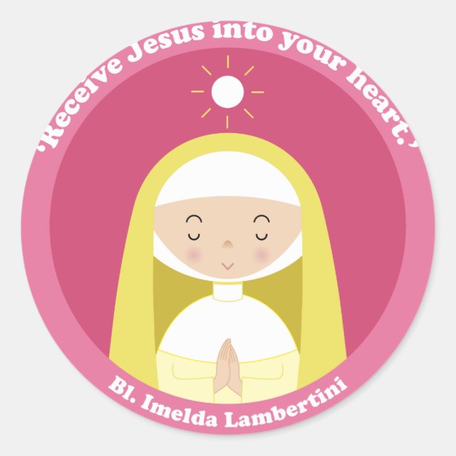 Adesivo Redondo Bl. Imelda Lambertini (Frente)