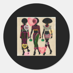 Adesivo Redondo Black African-American Love He Panfurware Llc