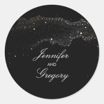 Black and Dourado Night Stars Modern Weds