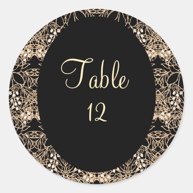 Adesivo Redondo black and gold (Frente)