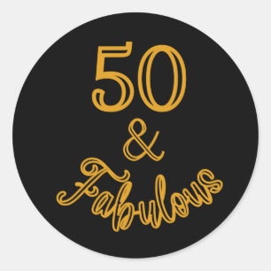 Adesivo Redondo Black and gold 50 e Fabulous Sticker