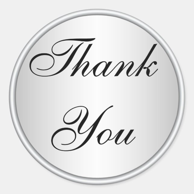 Adesivo Redondo Black and Silver Obrigado Envelope Seal (Frente)