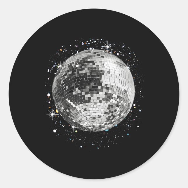 Adesivo Redondo Black and White Disco Ball Club